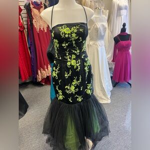 Black and Green Dress